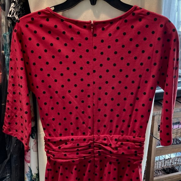 HOLIDAYS! J. Peterman Polka Dot Cummerbund Dress NWOT • Size 2 - Picture 3 of 8